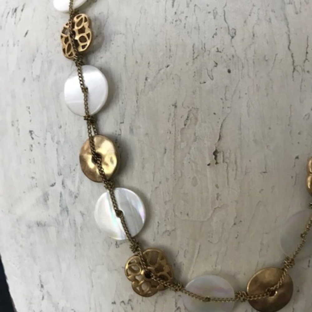 Lia Sophia - Gold Mother-of-Pearl Necklace - Picture 2 of 4